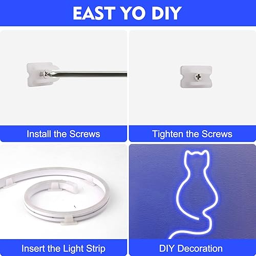 Miniatura 6 de Tira de luces LED de neón de 32.8 pies, color azul, luces LED de neón flexibles de 12 V para interiores y exteriores, tira de luz LED flexible