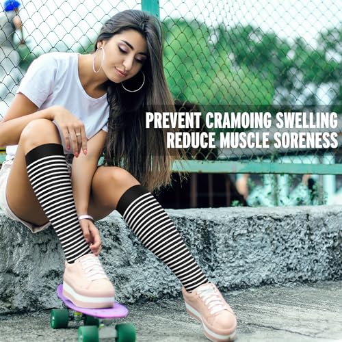 3 Pairs Compression Socks for Women & Men 15-20 mmHg- Best Support for Nurses, Running, Hiking, Recovery & Flight Socks3