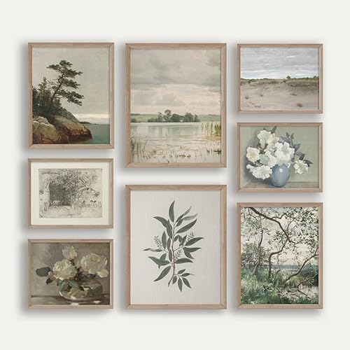 Vintage French Art Prints Posters - Set Of 8 Light