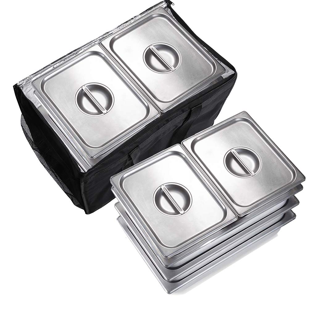 cherrboll Bolsa de entrega de alimentos aislada con bolsillos laterales, aislamiento grueso, transportador térmico comercial para restaurantes o transporte de alimentos, 23 x 14 x 15 pulgadas