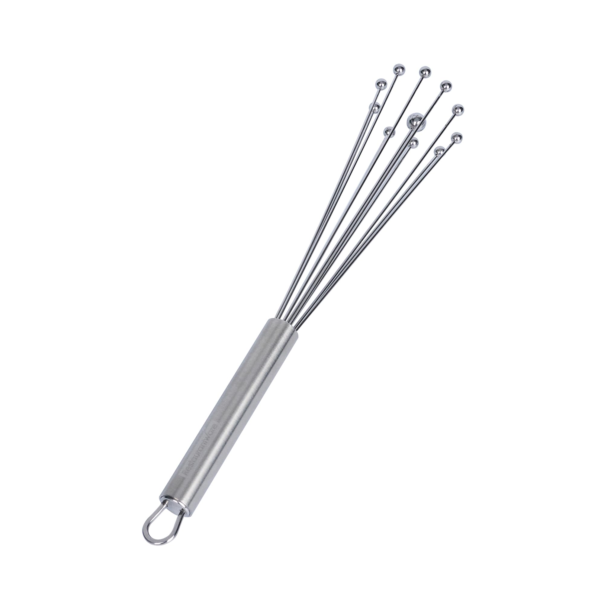 Restaurantware - Batidor de bola estándar alemán de 10.6 pulgadas, 1 batidor de cocina lavable en lavavajillas, mango ergonómico, duradero, batidor manual de huevos de acero inoxidable, adecuado para