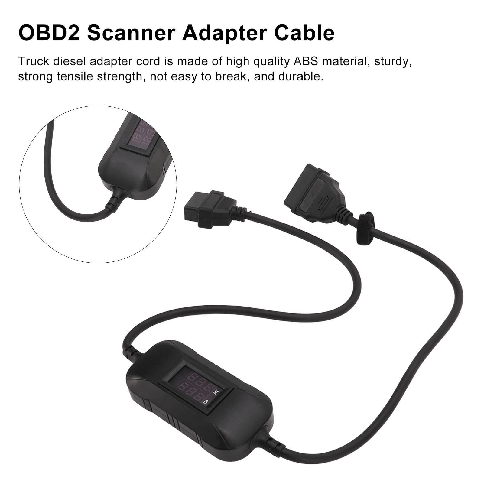 Cable Adaptador de Escáner de diagnóstico Camión OBD2, Cable de Lector Código Adaptador de 16 Pines compatible con X431 Easydiag 2.0/3.0 GOLO ABS Resistente Al Calor para Camiones Pesados (Black)