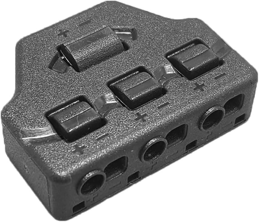 6 Port Output line Splitter Quick Connect Low Voltage Splitter Distribution Block for Lighting led Light Strip Connection Terminal(6 Ports)