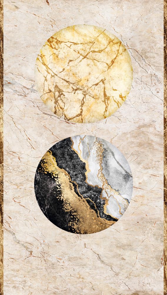 Livingwalls Photo Wallpaper Marble Look in Beige, Gold, Black - Non-Woven Wallpaper 398501 with Motif on 3.71 m x 2.80 m - Made in Germany