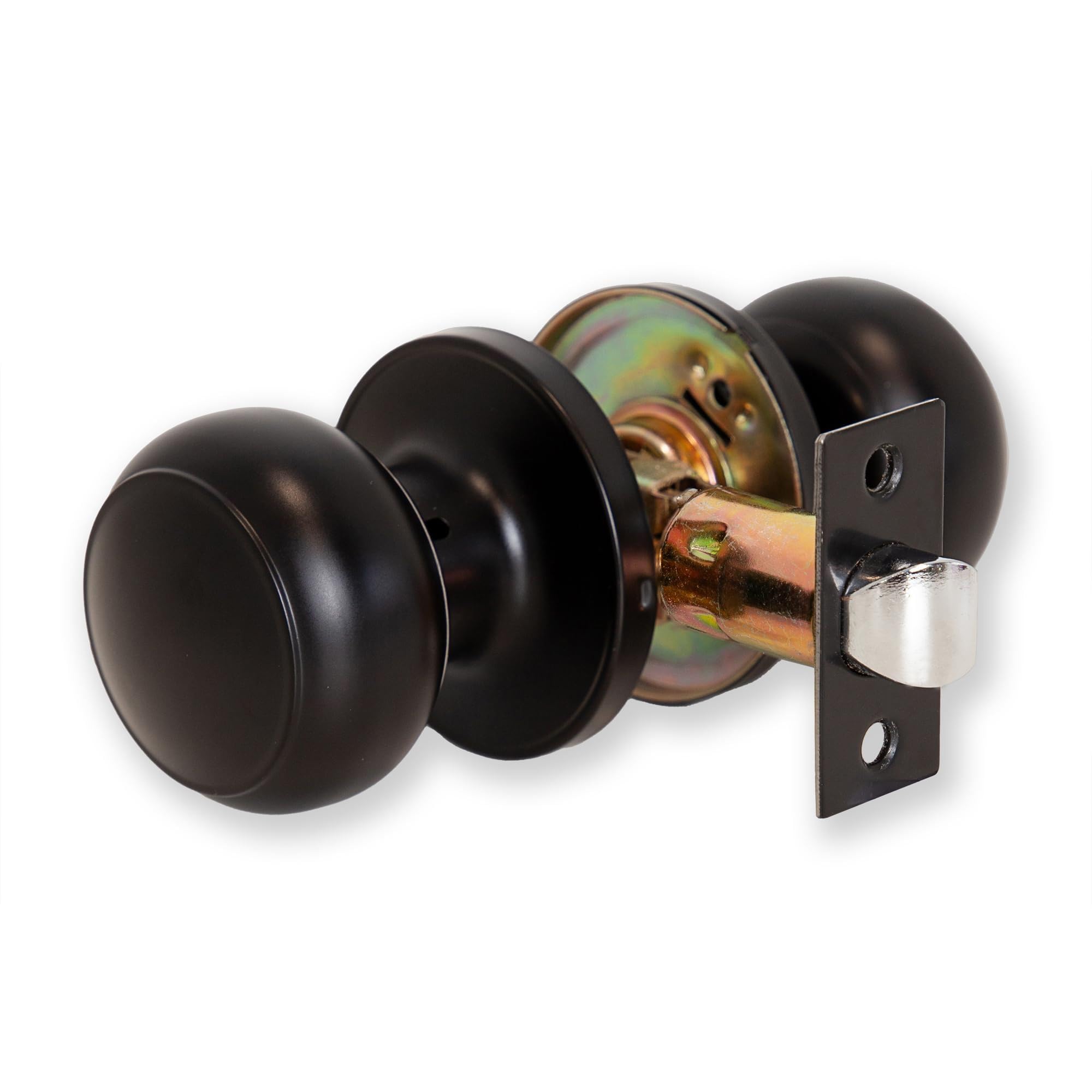 Xfort Matt Black Bello Passage Knob Set Door Knob For Internal Wooden Doors, Complete Set With Tubular Latch.