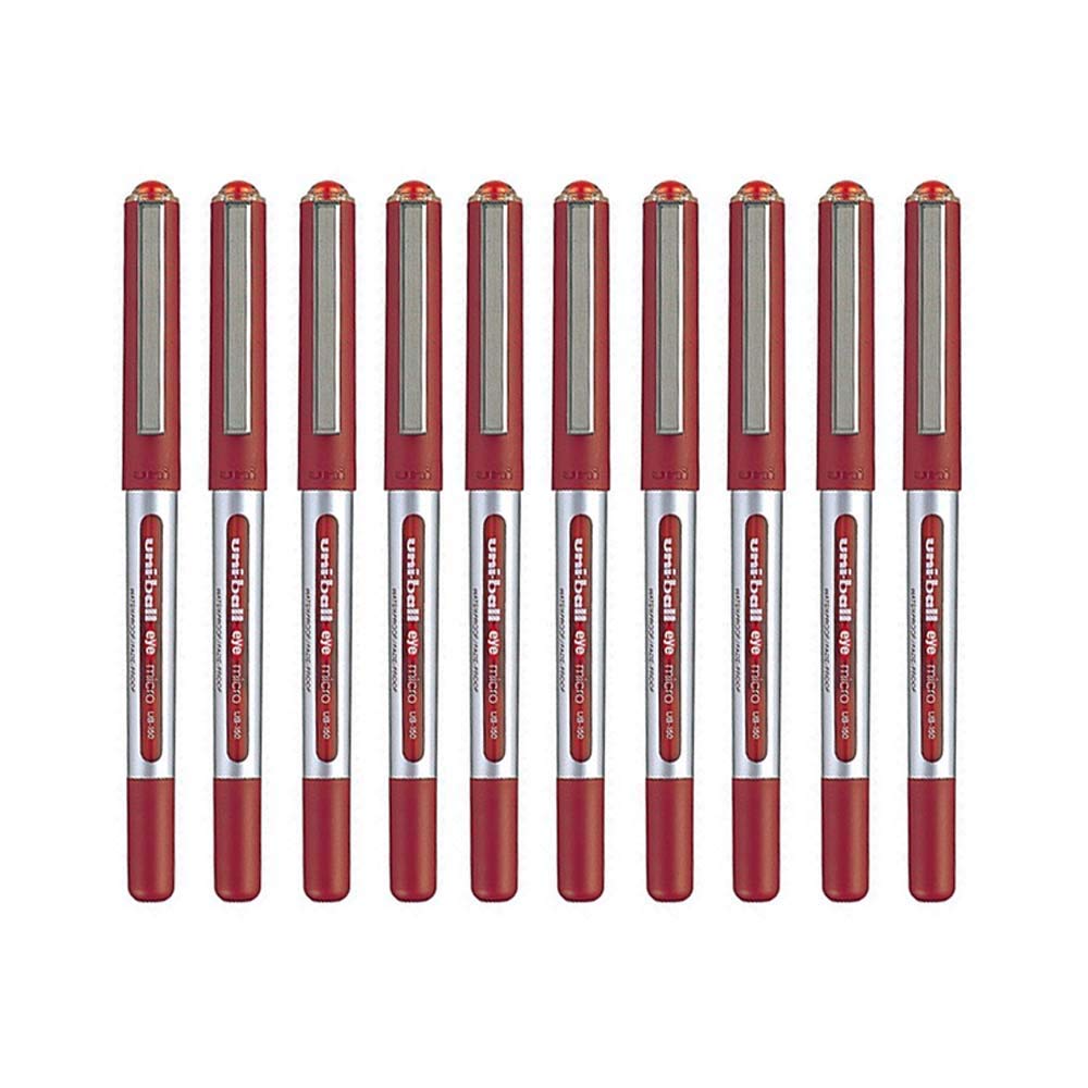 uni-ball UB-150 Rollerball Pens - 0.5 mm Tip - Red Ink - Pack of 10