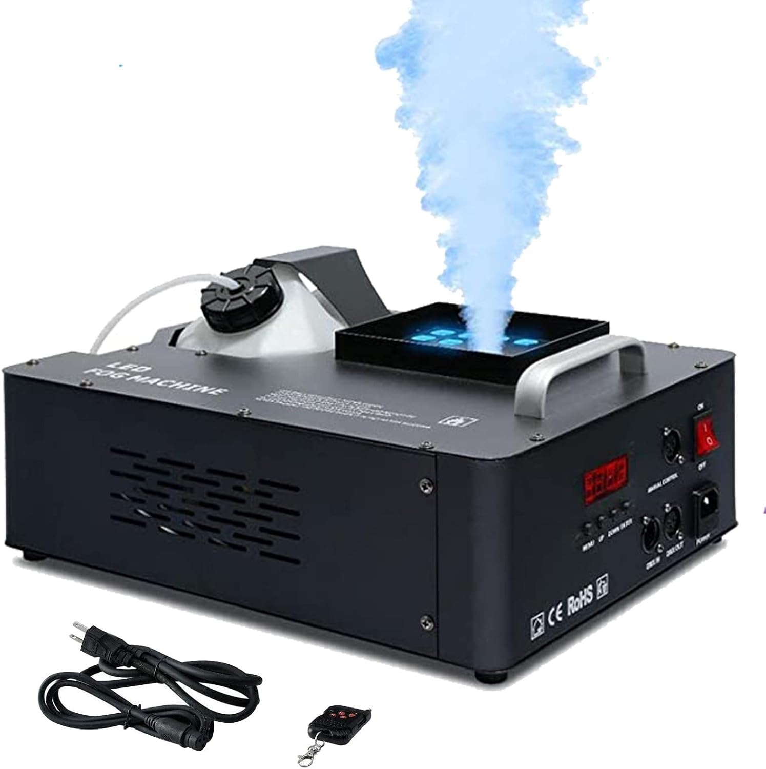 Máquina de humo 1500W luces LED discoteca fiesta Navidad salida niebla 18000 CFM