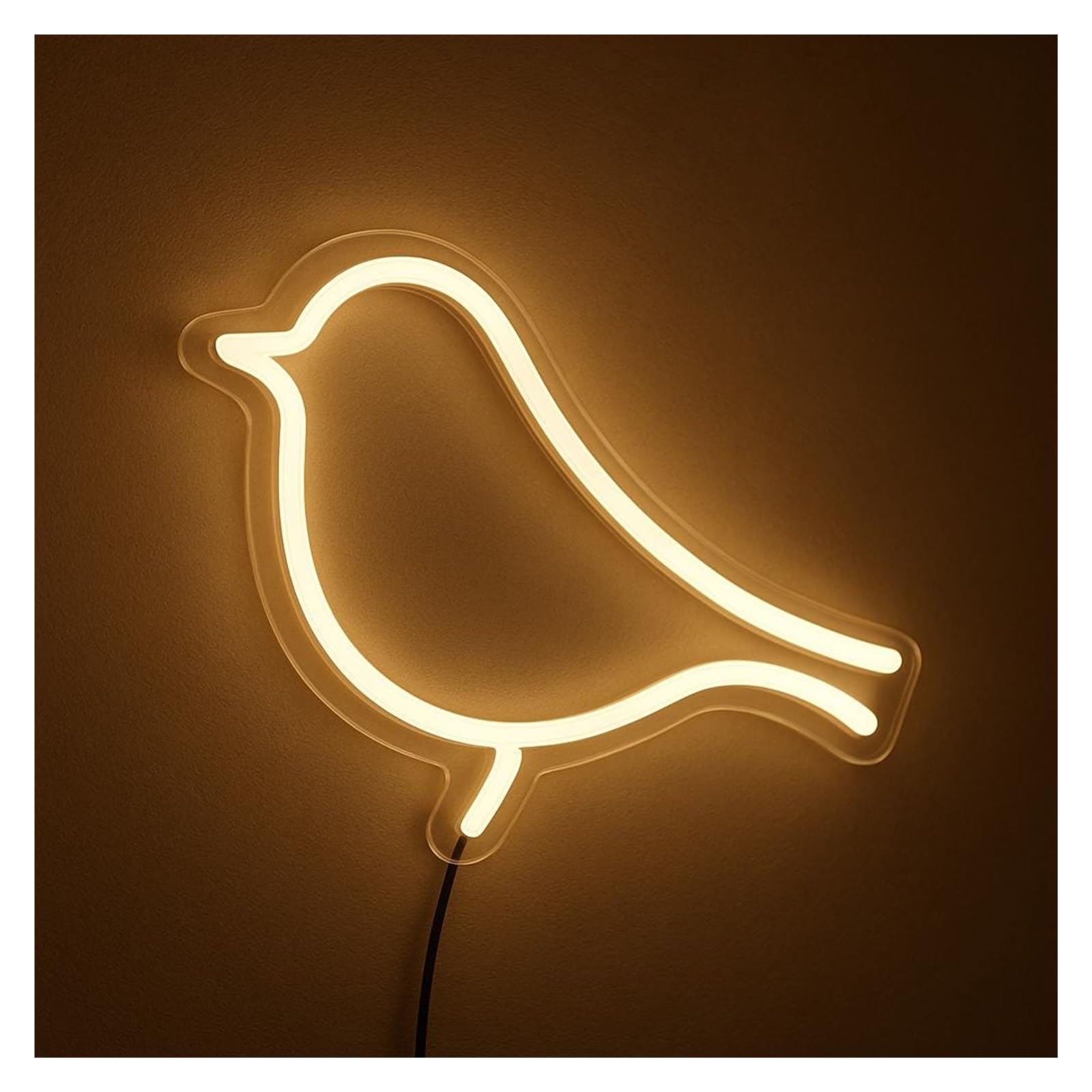 SHOUXI Sign Lamp Bird Neon Sign, Suitable for Bedroom Home Decor with Brightness Adjustable 20cmx20cm