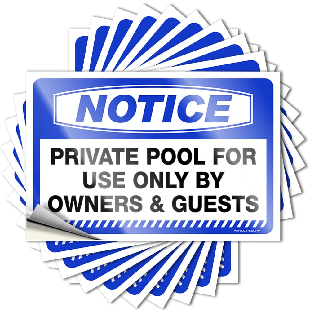 Unique Funny Sticker, Bedroom Decorations Garage Notice Private Pool for Use Only By Owners & Guests | Funny Quote Antimicrobial Decals(8X12CM)