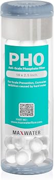 Max Water 10" x 2.5" Anti-Scale Water Filter Cartridge, Siliphos Polyphosphate PHO Replacement Filter, Fits Standard 10" Whole House Water Filtration System, Reduces Scale, Corrosion & Iron Staining