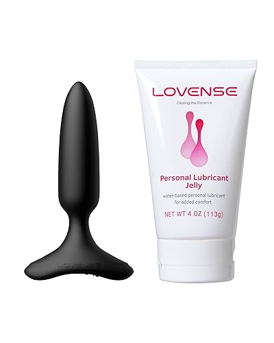 LOVENSE Hush 2 1'' Silicone Anal Vibrating Butt Plug Sex Toys + LOVENSE Personal Lubricant Privacy Water-Based lube Non-Sticky Lubrication for Men, Women and Couples