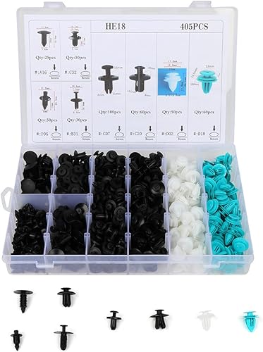 Miniatura 2 de SCITOO Juego de 405 clips de retención de parachoques para automóvil, remaches, clips de panel de moldura de puerta para GM para Toyota, Honda para