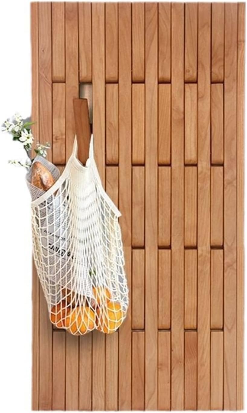 Clothes Hanger Coat Rack Wall Mounted Coat RackHooks Piano Key Hangers Natural Solid Wood Hangers Non-Woven Fabric Clothes Hangers, Flip-Down Unique Modern Hooks For Coats Bag Hat Umbrella(Walnut Wood