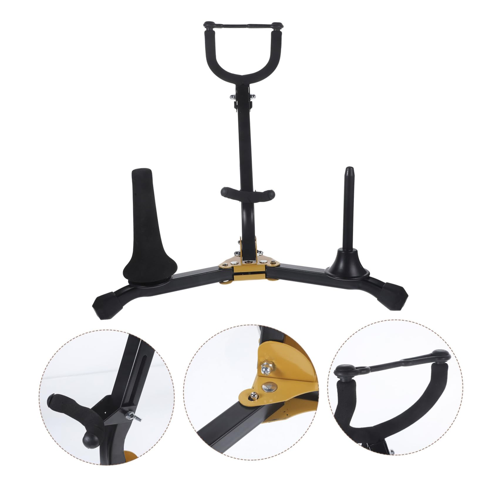 HONITANO Foldable Saxophone Rack Alto Tenor Saxophone Holder Stand Portable Clarinet Flute Support Lightweight Durable Design for Musicians Multipurpose Music Stand - Image 3
