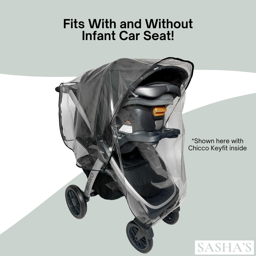 Rain Cover for Chicco Bravo Trio & Primo Travel Systems - SASHA'S Weather Shield