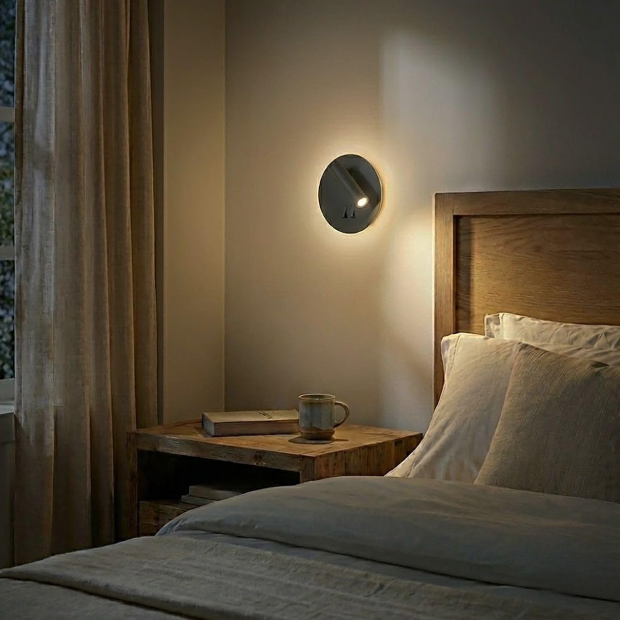 Arum Applique Liseuse LED Murale SLOW 9W (6W+3W) – Double Éclairage Tête de Lit avec 2 Interrupteurs – Spot de Lecture Orientable & Rétro-éclairage Ambiance – Gris Anthracite (Blanc Chaud)