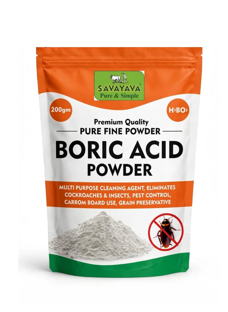 Boric Acid Powder 200g | Pure Fine Boric Acid for Cockroach & Ant Control, Multipurpose Household Powder for Pest Control, Carrom Board, Grain Storage & Cleaning Applications-picture-15