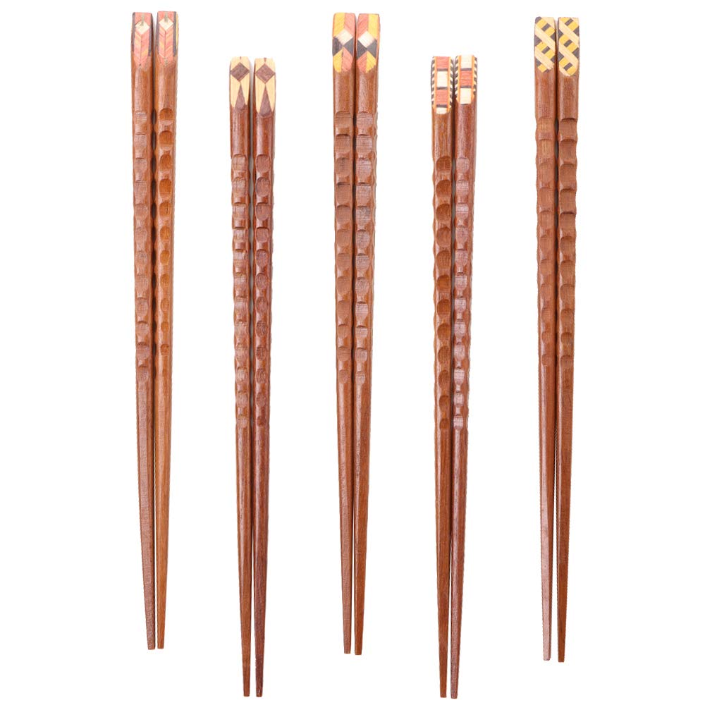 2体ペア　手彫りでの木取り Amazon | 5 ペア 鉄製 木製 箸 彫刻デザイン クラシック 丈夫 再