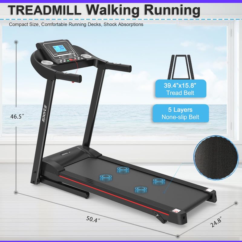 Treadmill con inclinación y plegable para hogar miniatura 4
