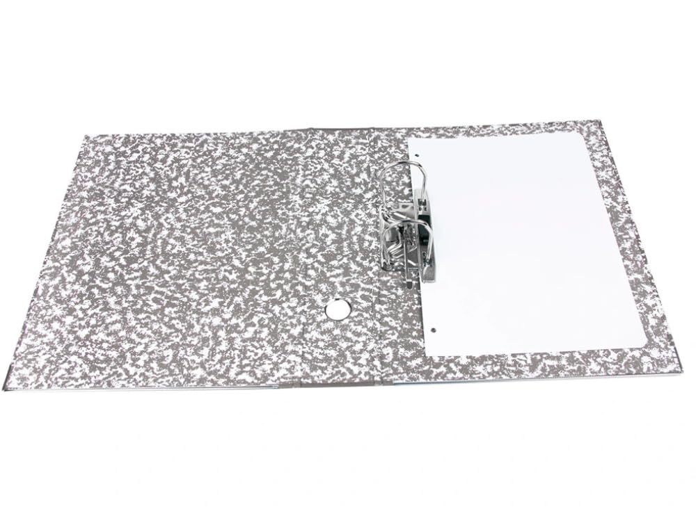 Archivador de Palanca Tamaño Folio con Caja, Archivadores de Cartón Forrado Gris con Compresor Metálico, Lomo Ancho 75 mm, Resistente. OFFICEPAPER (PACK 8 UNDS)