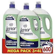 Lenor Professional Ammorbidente Concentrato, 600 Lavaggi (200 x 3), 12L (4L x 3), Morbidezza Irresistibile e Freschezza Duratura, Per Bucato Professionale