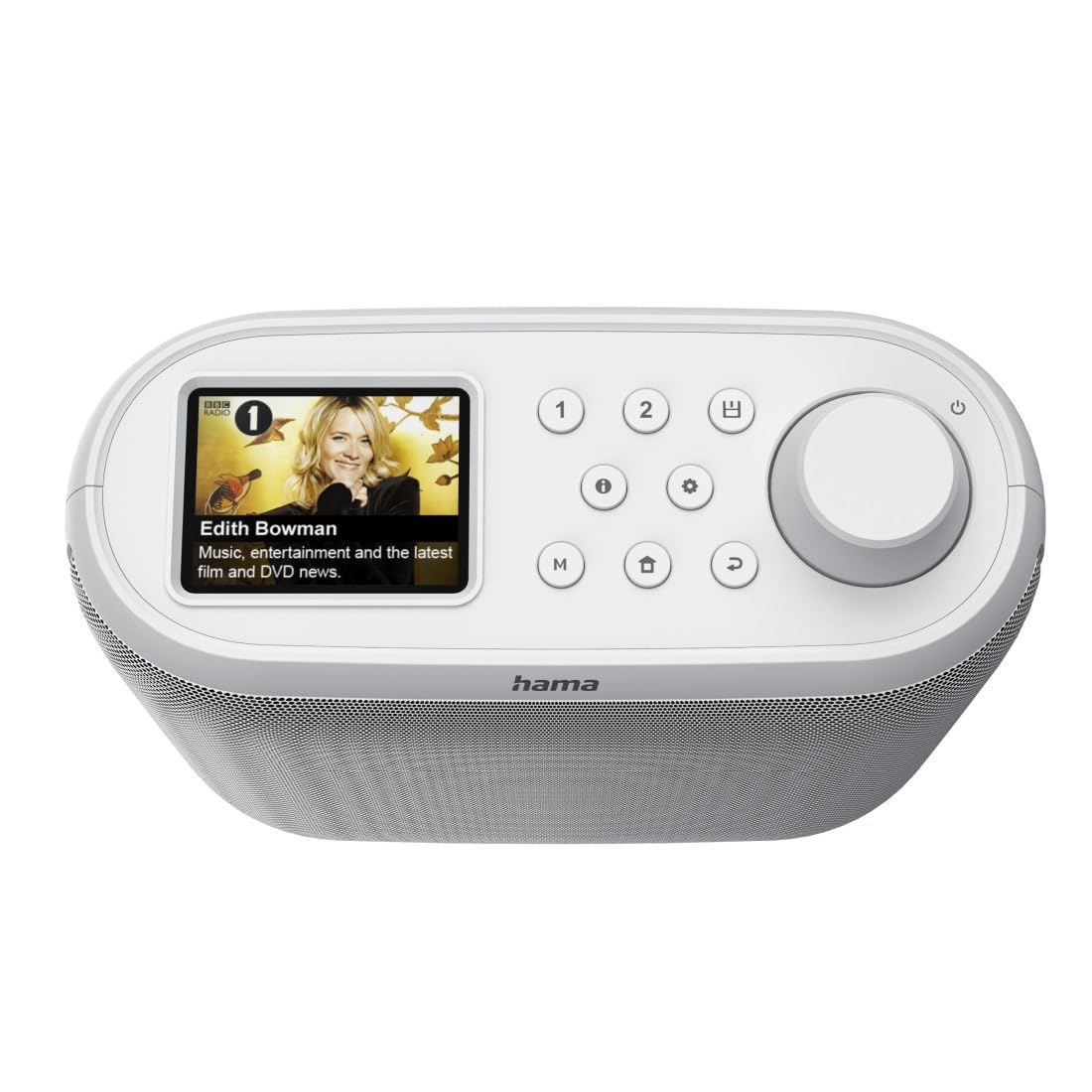 Hama Radio Numérique Internet Dab/Dab+/FM Encastrable, Bluetooth, WiFi, sur Secteur, Ecran Couleur 2.4“, Haut-Parleur Puissance 5W, Reveil, USB-C, Sortie Casque, Entrée Jack 3.5mm - Blanc