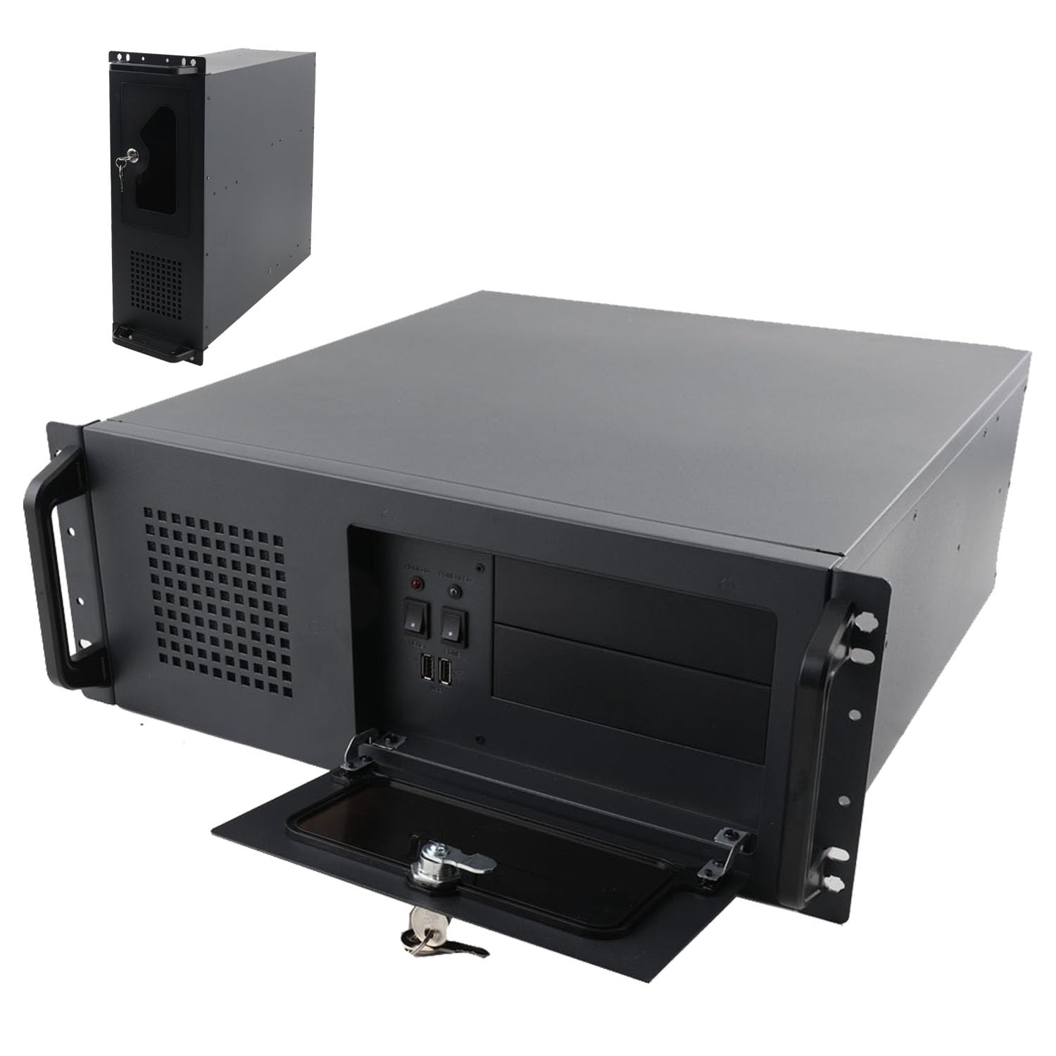 Armadio di Rete 4U Armadio per Server di Rete con Montaggio a Parete, 450x430x177mm Rack per Server per Apparecchiature IT di Rete, Audio e Video, Nero