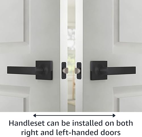 Miniatura 10 de Tienda Basics Palanca de puerta contemporánea Stamford - Entrada - Negro mate, paquete de 6 unidades 1 caja