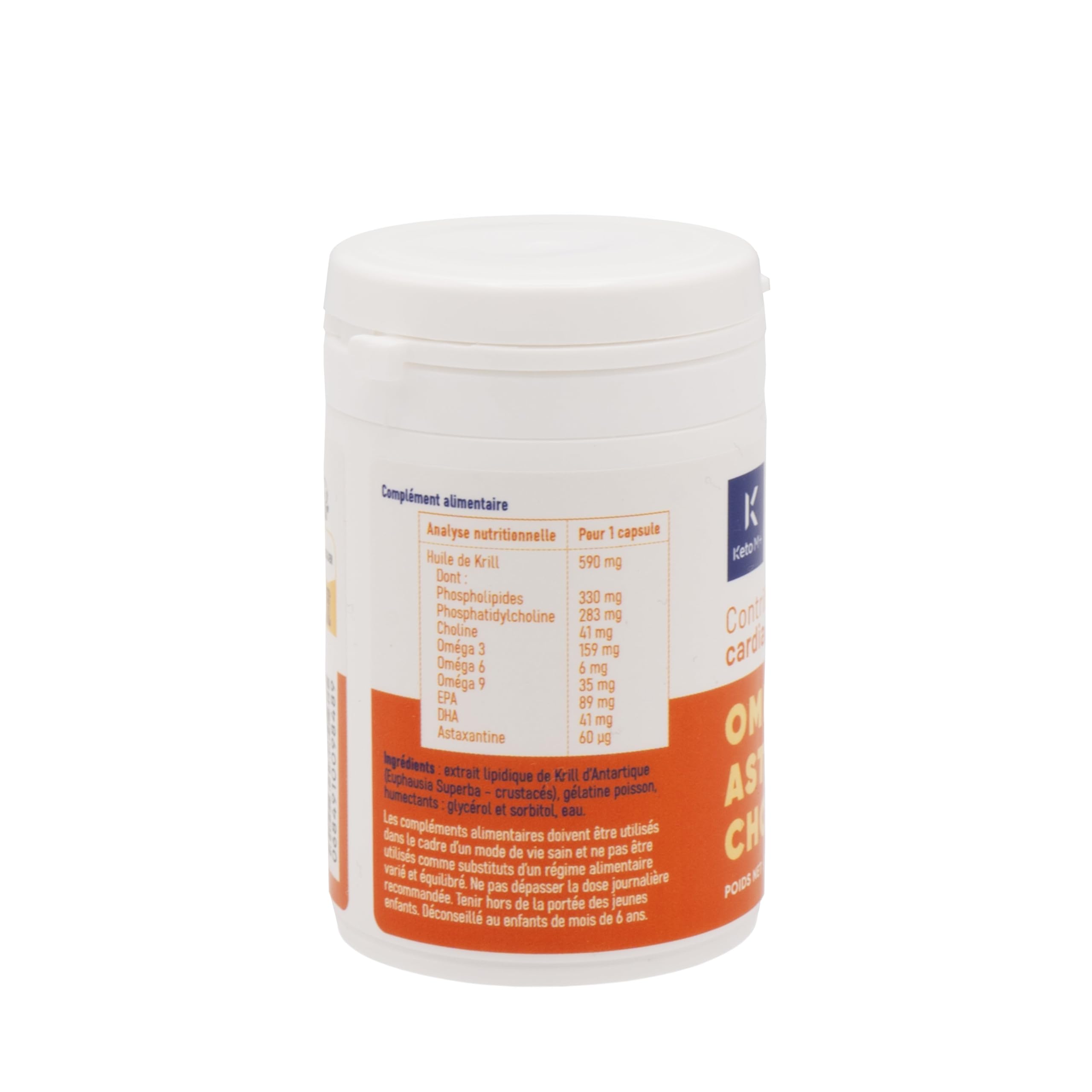 CETOKRILL® Huile de Krill 590 mg – Oméga-3 EPA DHA, Phospholipides, Choline & Astaxanthine – Cerveau, Cœur & Vision – 30 Capsules – Made in France