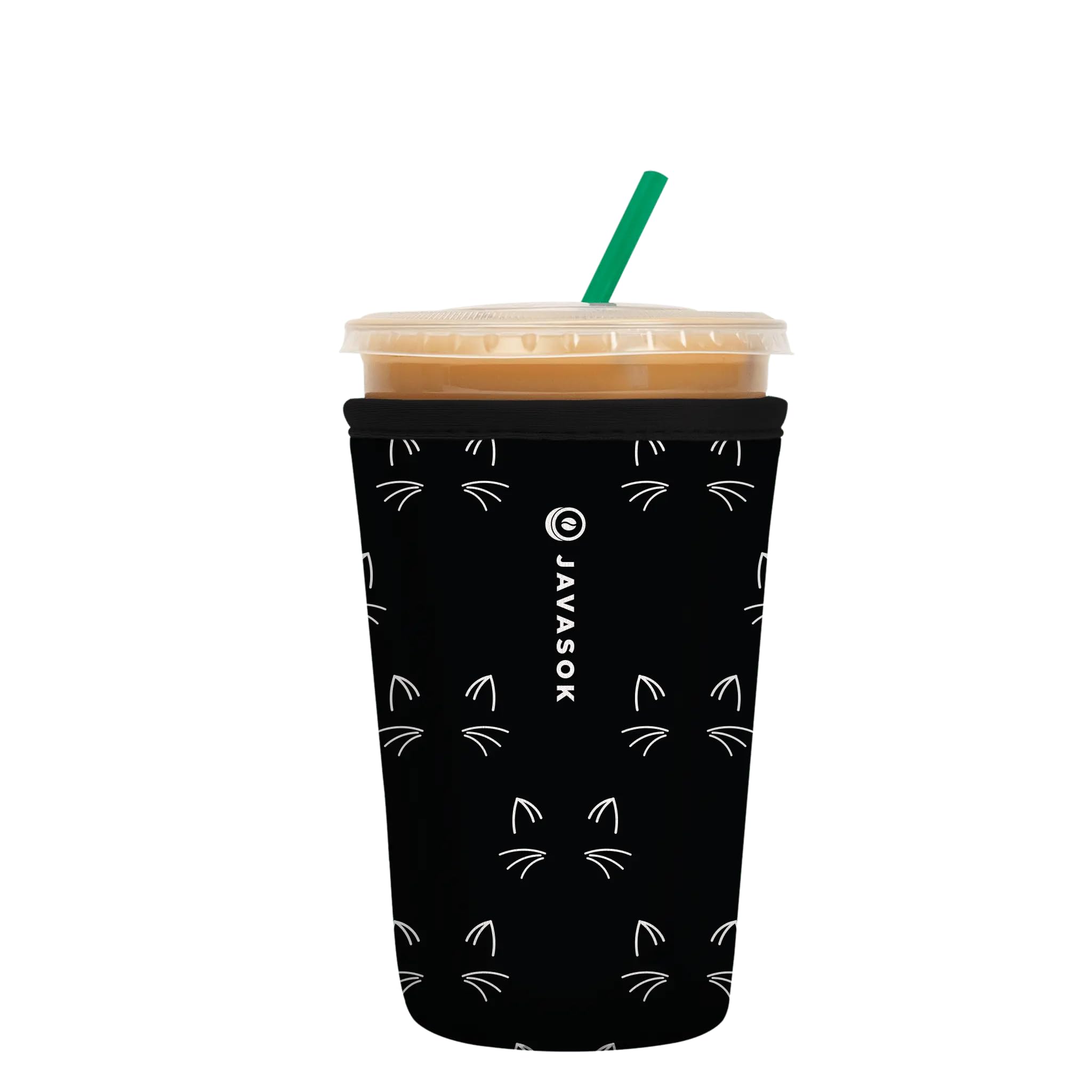 Sok It JavaSok Iced Coffee &amp; Cold Soda Insulated Neoprene Cup Sleeve (Mystical Meows, Medium: 22-28oz)