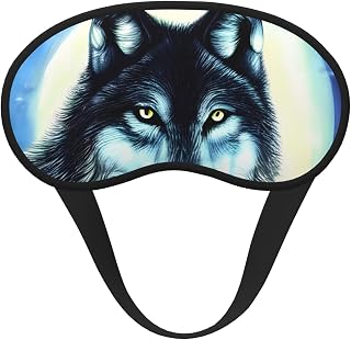 Wolf Under Moon Universal Lightweight Eye Mask: Great for Travel, Office Naps and Shift Work. Provides a Comfortable Sleeping Environment