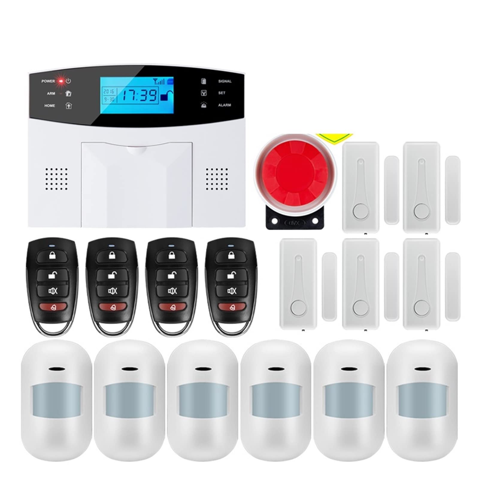 Kit Alarma Casa, G2B GSM Sistema de alarma de seguridad for ladrones de inicio Soporte de lenguaje de voz intercomunicador(G2B Bundle B)