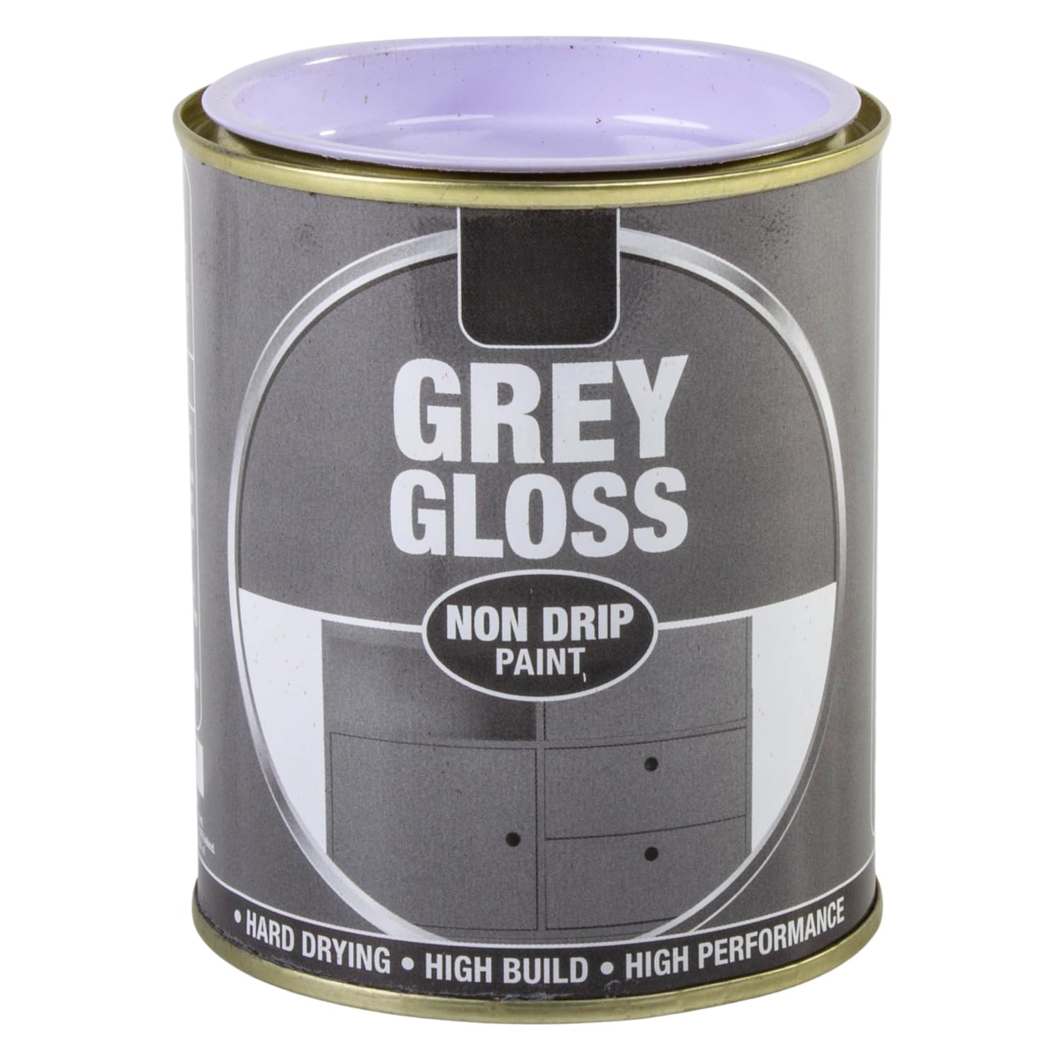 Inspired Essentials 300ml Non Drip Paint Tin Exterior Interior Hard Drying Performance Multi-Purpose Paint Tin for Metal, Wood, Plastic, Walls with Perfect Finish (2, Grey Gloss)