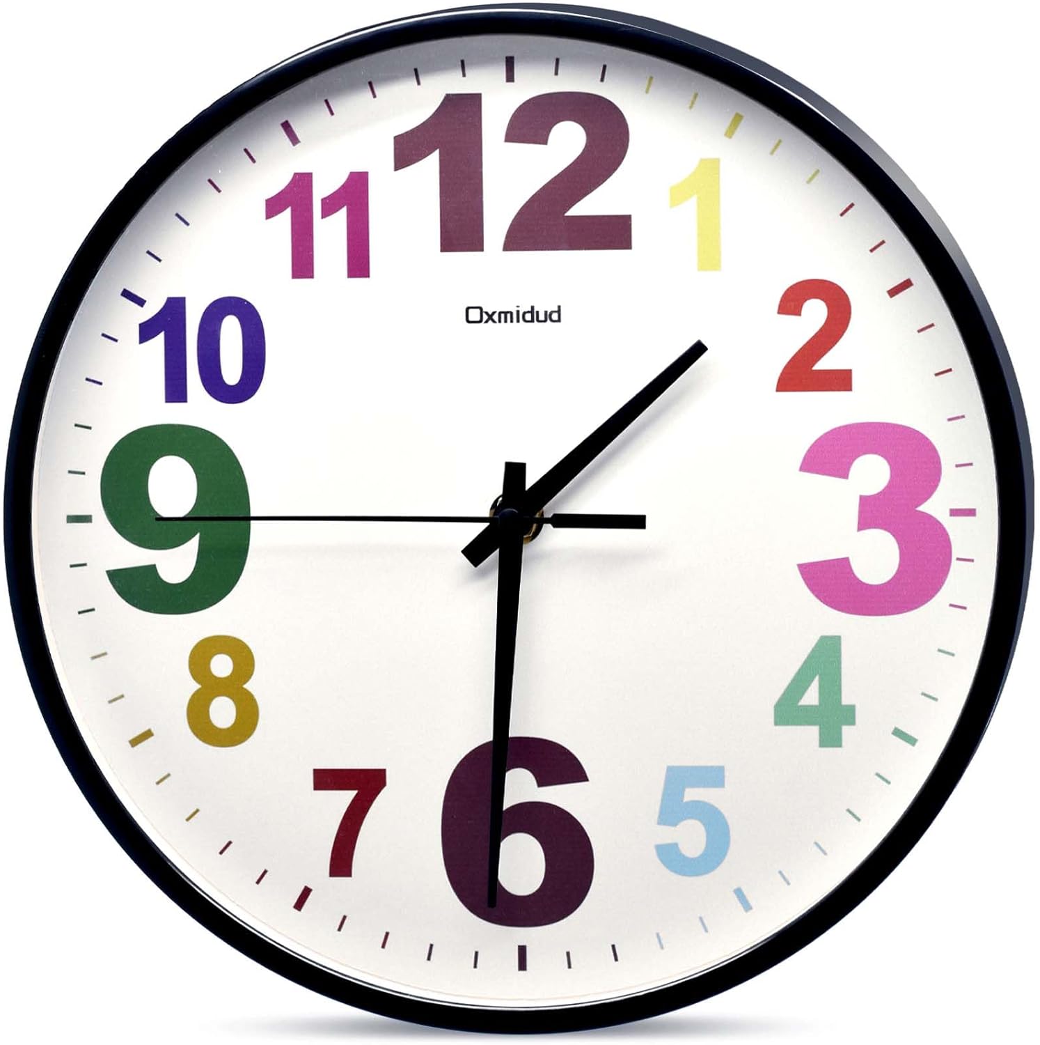 Reloj de pared, 10 pulgadas, multicolor, silencioso, sin tictac, funciona con pilas, relojes de pared modernos para dormitorio, sala de estar,