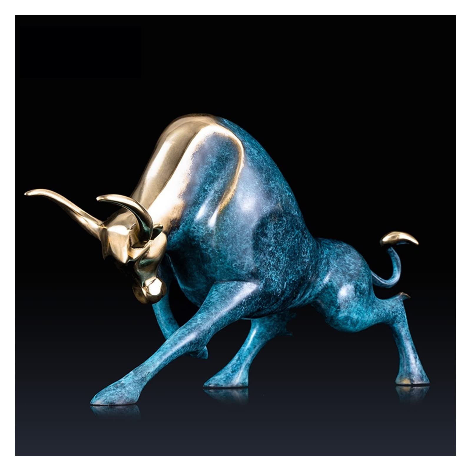 Dekoracje na biurko Miedziane ozdoby wejściowe bydło zodiaku ozdoby domowe rękodzieło salon biuro, aby przyciągnąć dekoracje bogactwa Akcesoria do biurka domowego(Blue)