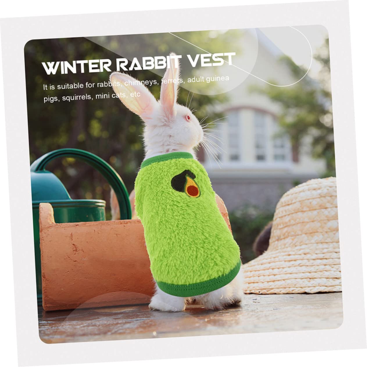 Pack De 2 Chalecos Para Conejos FONDOTIN - Transpirables Y Fáciles De Poner, Talla XS, Colores Aguacate Y Rojo | Ideales Para Proteger A Tu Mascota Del Frío