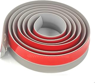 Soft Carpet Floor Transition Strip Edging Trim Strip, 2 Meters Long Self-Adhesive Doorway Threshold Rubber for Cover Height Less Than 5mm (Grey)