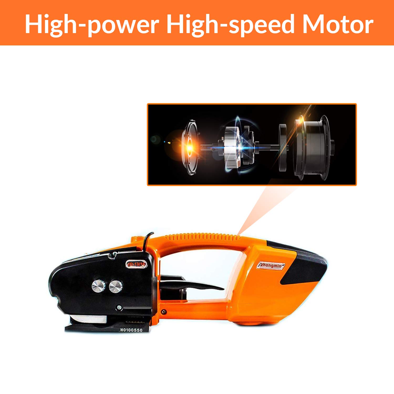 Empacadora Eléctrica Portátil de Mano Automática Máquina Flejadora para asegurar bultos Flejado de Soldadura con Batería Recargable y Desmontable Flejes PP/Pet