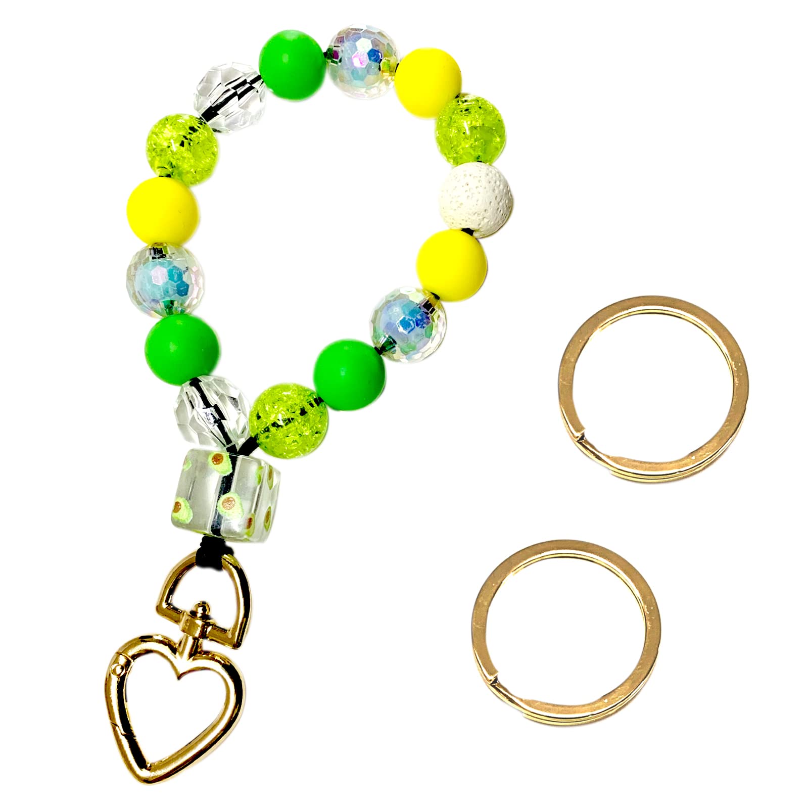 Gocelyn Beaded Bracelet Key Ring Wristlet Keychains Bangle Key Chain for Women Car Key Wallet Circle Wrist Bracelet