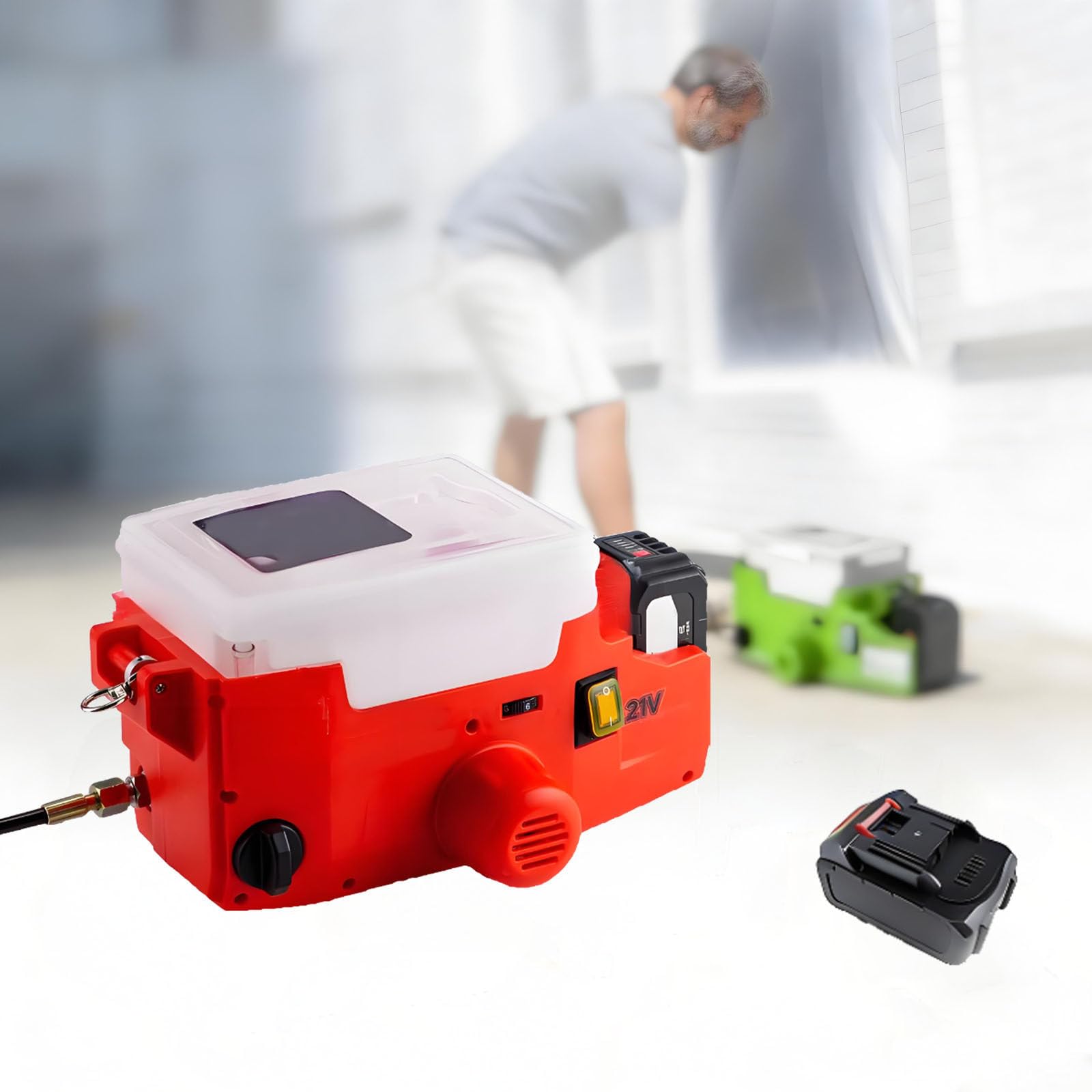 YXYLJOZ 500W High-Pressure Handheld Paint Sprayer for Latex, Rechargeable Lithium Battery, Portable Wall Sprayer, Ideal for Home Improvement & DIY Projects