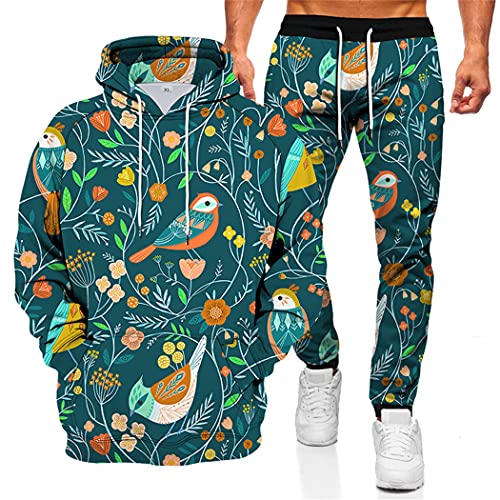 Ensemble Harajuku homme sweat capuche imprimé animal 3D pour un look streetwear quotidien original