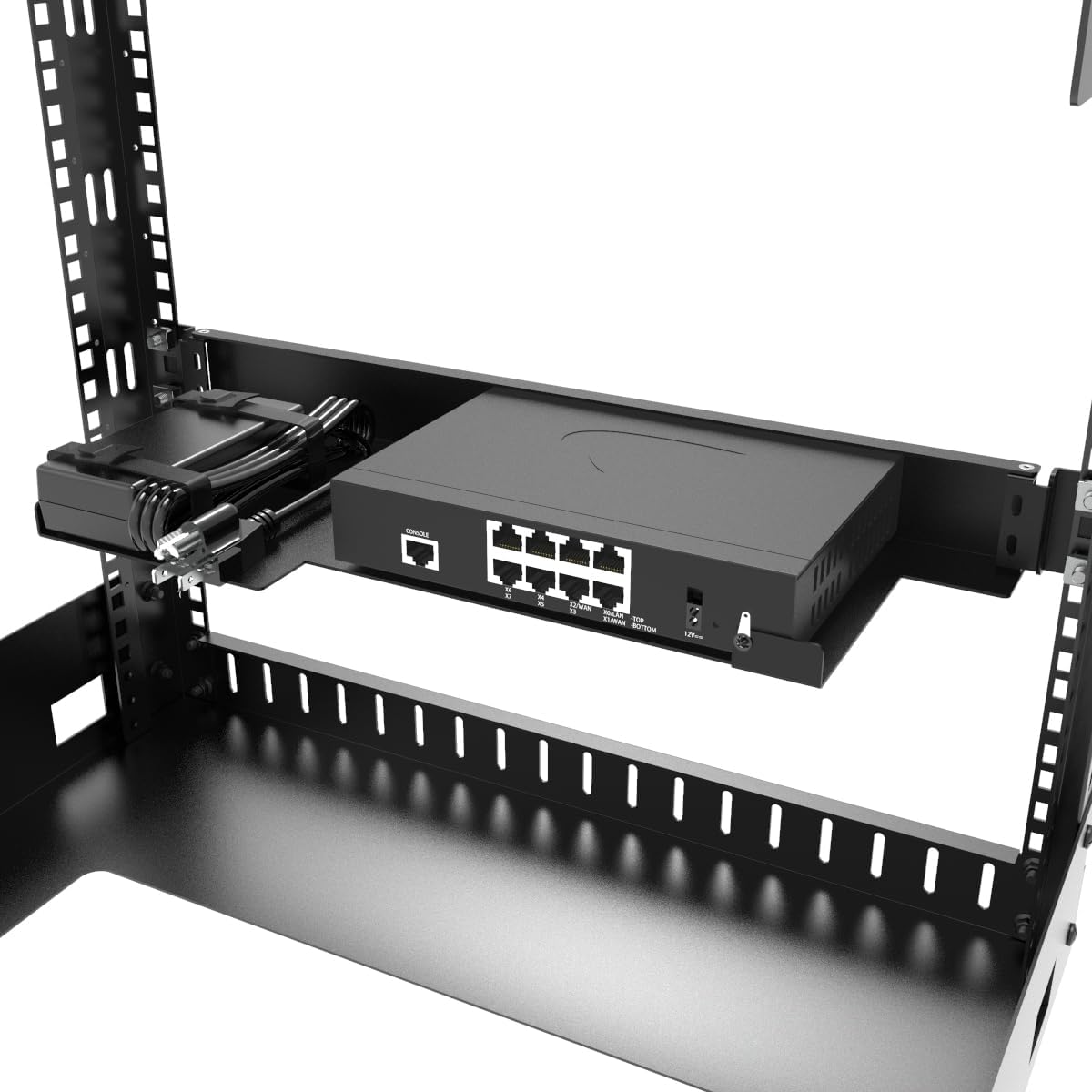 JINGCHENGMEI Mini Rack Mount Kit for SonicWall Firewall TZ270 TZ370 TZ470 1U Hinged Rack Shelf in 19-inch Rack (RM-SON470)