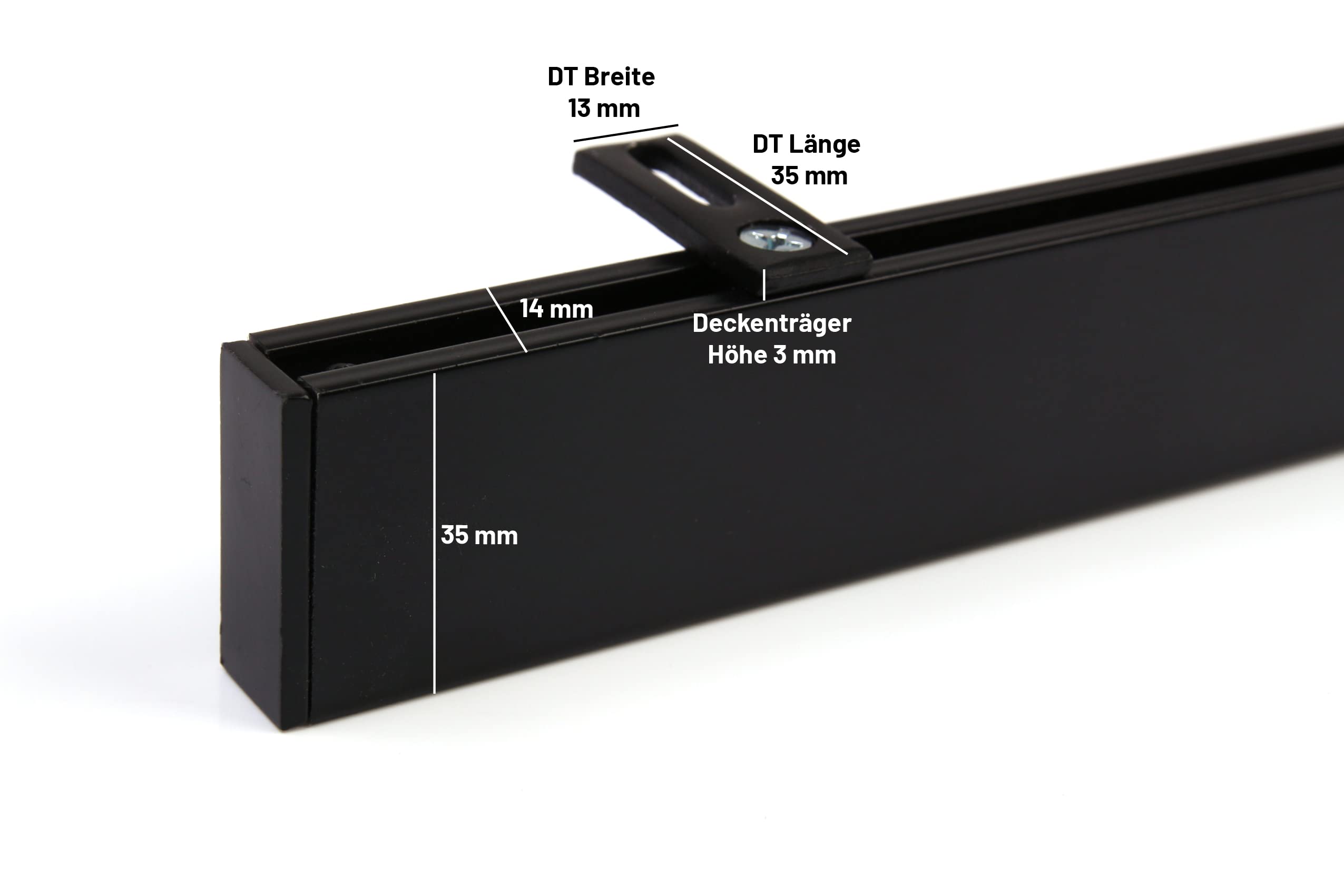 Deco-Raum Asta per tende su misura con binario interno angolare, per montaggio a soffitto, porta tende, tenda a pannello, binario interno per tende nere, 140 cm
