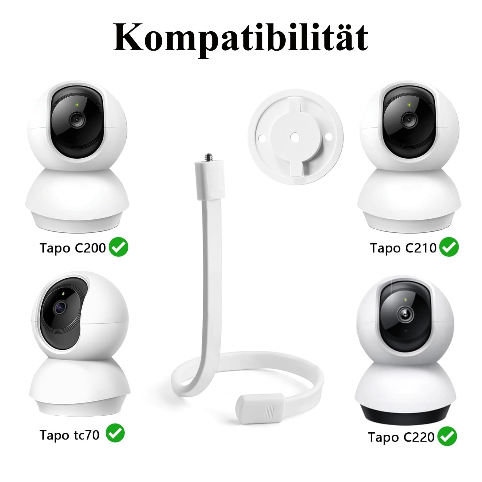 Raheem Supporto per baby monitor Tapo C200/C210/C211/C212/C220/C225, supporto per telecamera di sicurezza flessibile, Wi-Fi, telecamera IP per cameretta dei bambini, bordi per culla, baby monitor