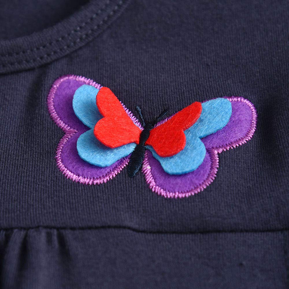 VIKITA Vestido para Niñas Manga Larga Algodón Princesa Casuales Bebe Niñas 2-8 años — view 5