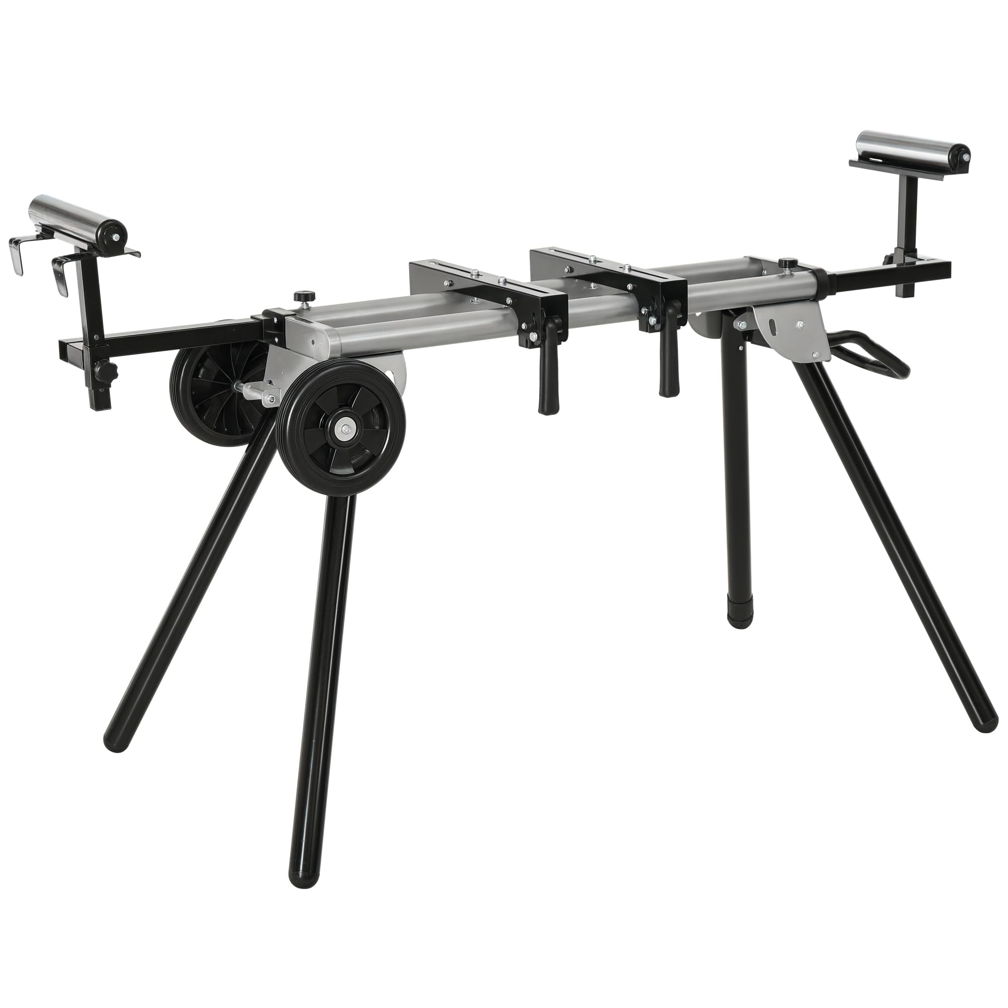 DURHAND Soporte Universal para Sierra Ingletadora Plegable con Distancia de Trabajo Ajustable Fácil de Transportar y Almacenar 123,5-245x73x96 cm Negro