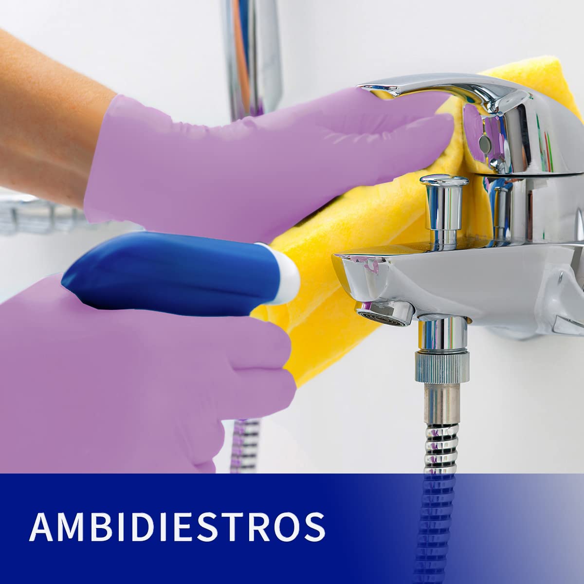 Safe Health Guantes Desechables de examen Nitro-V sintéticos híbridos de Vinilo y Nitrilo Violeta Morado Talla XL, 900 unidades, Tareas del hogar Limpieza