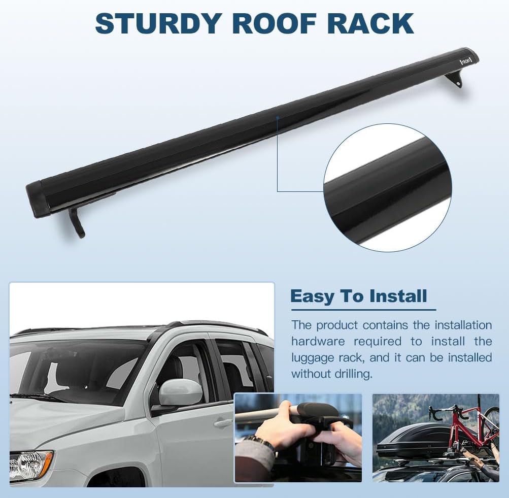 ECCPP Black Roof Rack Cross Bar Luggage Cargo Carrier Rails Fits For Jeep Compass 2011-2016 Roof Rack Crossbars