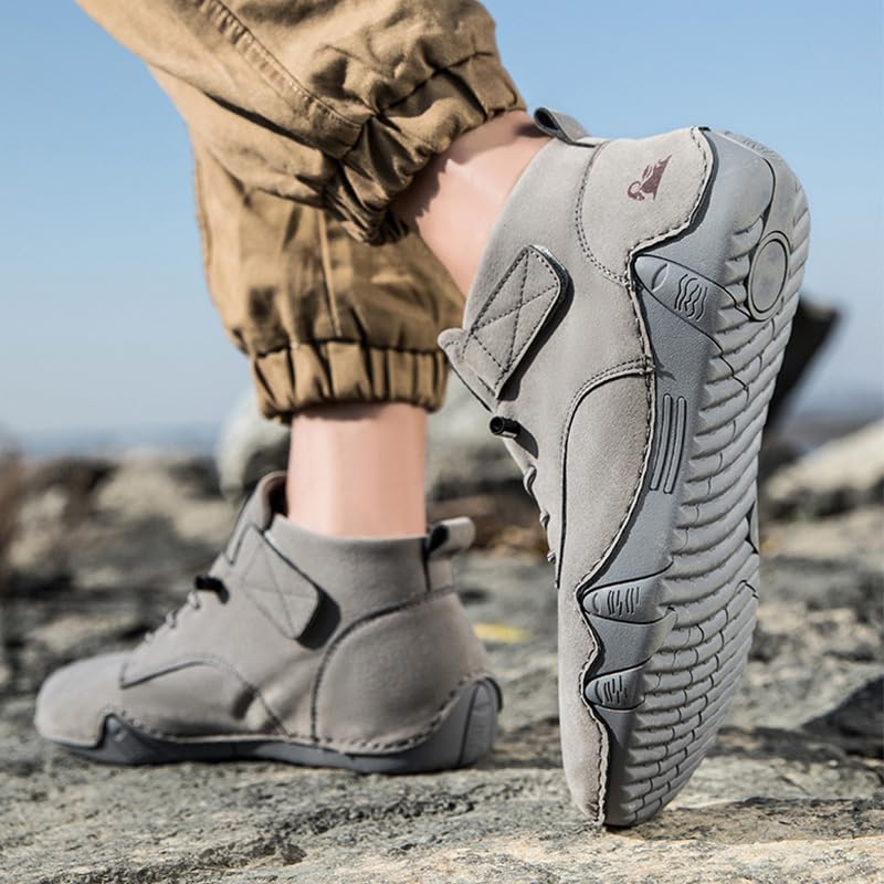 Men's Casual Italian Handmade High Top High Boots Slip-ons Suede Leather Driving Chukka Booties Outdoor Non-Slip Breathable Dress Shoes3