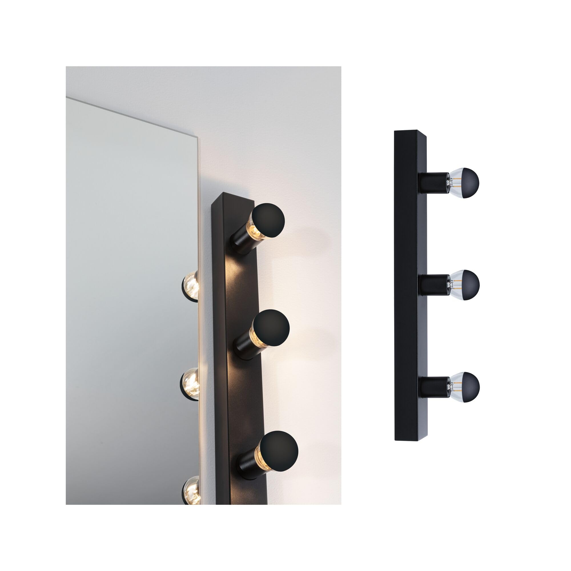Paulmann 80097 Spiegelleuchte IP44 E14 230V max. 3x40W dimmbar Schwarz
